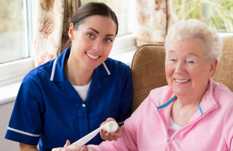 Temporary Staff Happy Nurse at Care Home